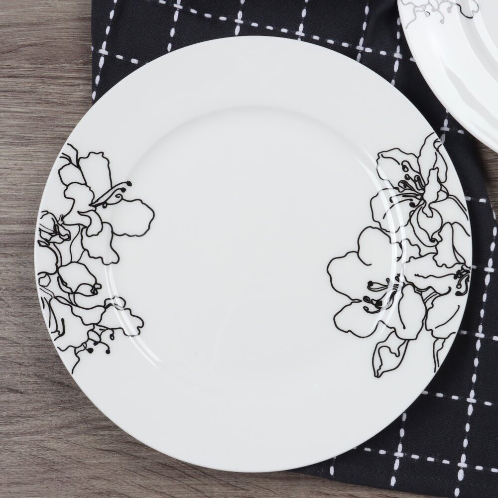 Salad Plates Forma Black Collection By Ciroa  - Set of Two - Replacement Plates